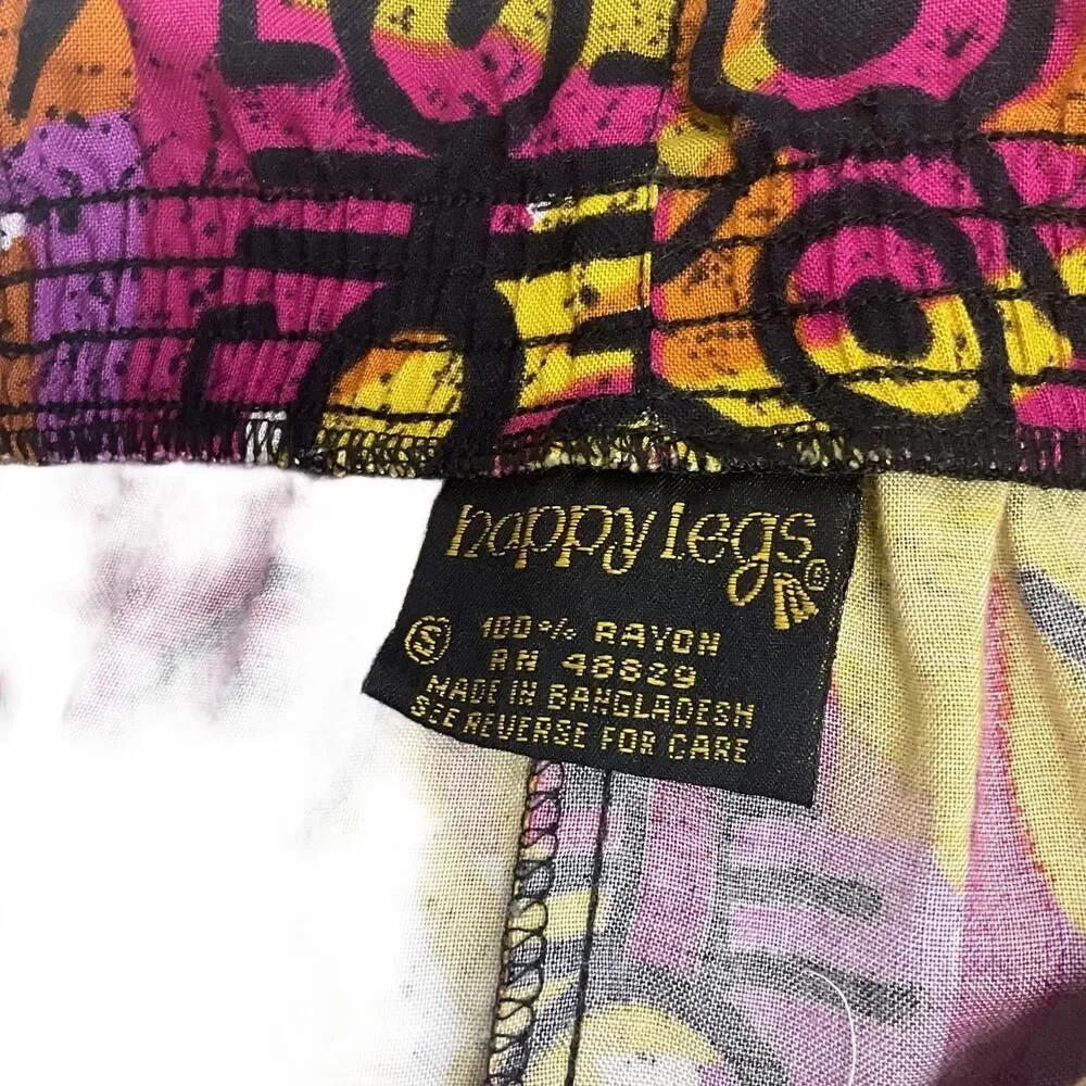 Vintage 90s Happy Legs Women's Small Multicolored Retro Psychedelic Pants - Picture 7 of 9